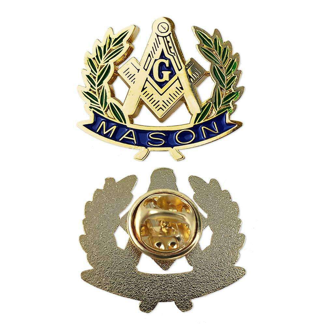 Masonic Emblem Lapel Pin with Polished Copper Finish and Safety Pin Backing for Lodge Meetings and Ritual Ceremonies
