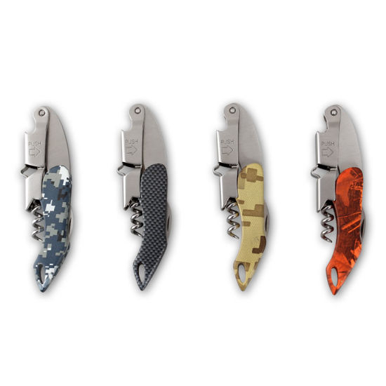 Modern Stainless Steel Wine Corkscrew with Wooden Handle