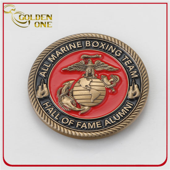 Custom Antique Silver Soft Enamel Metal Challenge Coin with Bottle Opener