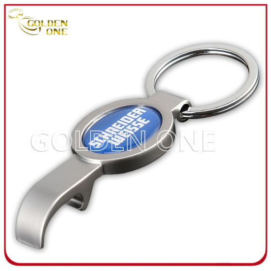 Custom Printed & Epoxy Logo Metal Bottle Opener Key Ring