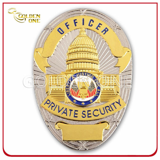 Souvenir Gift Custom Logo 3D Gold Plated Navy Enamel Security Officer Military Metal Police cheap badges