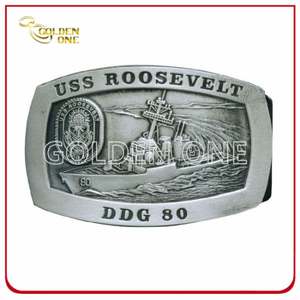 Superior Rectangle Antique Nickel Plated Metal Belt Buckle