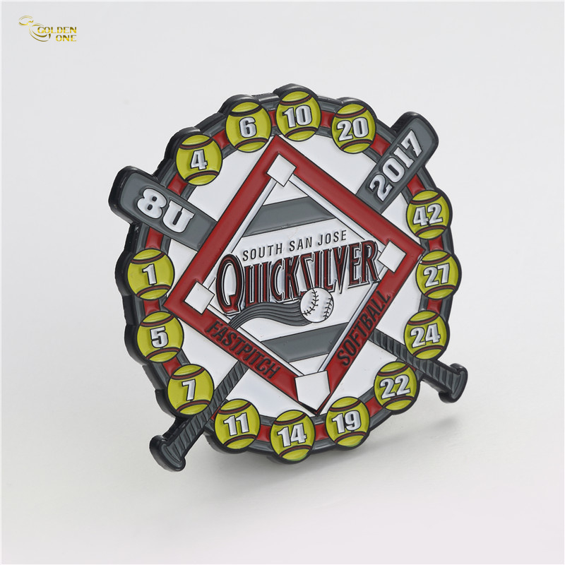 Soft Enamel Baseball Custom Pin with Iron Material and Velvet Box Packaging for Team Awards and Souvenirs