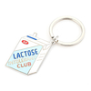Humorous Lactose Intolerant Club Zinc Alloy Keychain, Screen Printed RIP Design with High-Gloss Epoxy Finish, Membership Style Key Ring for Niche Group Souvenir
