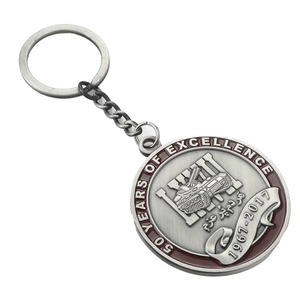 3D Commemorative Zinc Alloy Metal Keychain, 50 Years of Excellence Edition with Laser Engraved Design, Collectible Key Ring for Anniversary Celebration