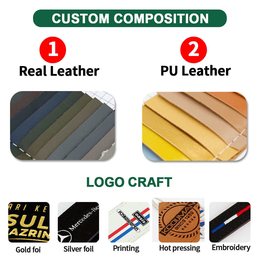 Custom Logo Luxury PU Leather Keychain with Glossy Oil Edge and Cardboard Box for Corporate Branding Gifts