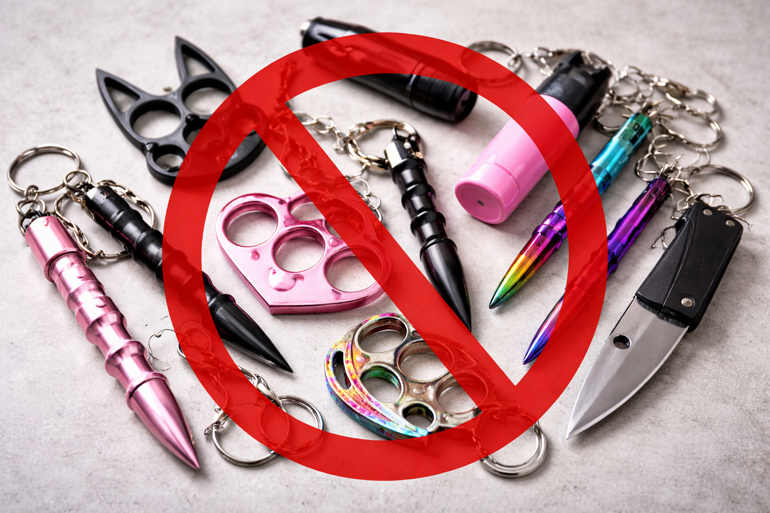 prohibited keychain designs or self-defense keychains