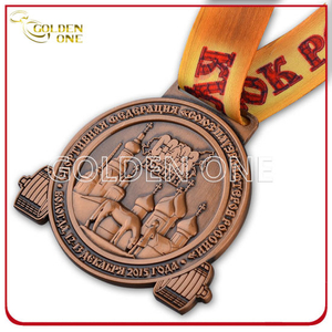 Custom Design Engraved Antique Brass Finish Metal Medallion