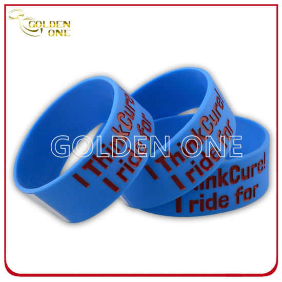 1 Inch Custom Ink Filled Silicone Wristband