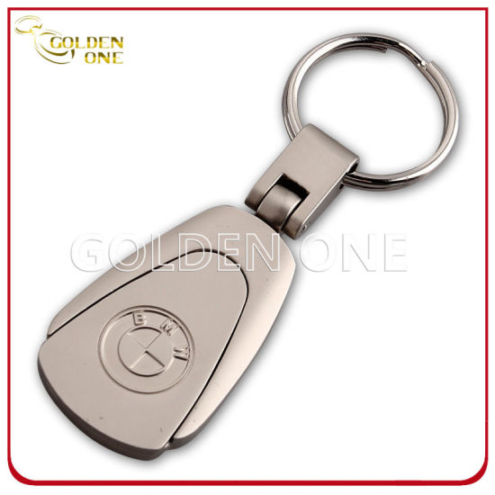 Embossed Soft Enamel Logo Nickel Finish Metal Key Ring