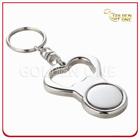 Promotional Metal Trolley Coin Keychain with Bottle Opener