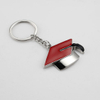 Nickel Plated Steering Wheel Zinc Alloy Key Chain with Compass