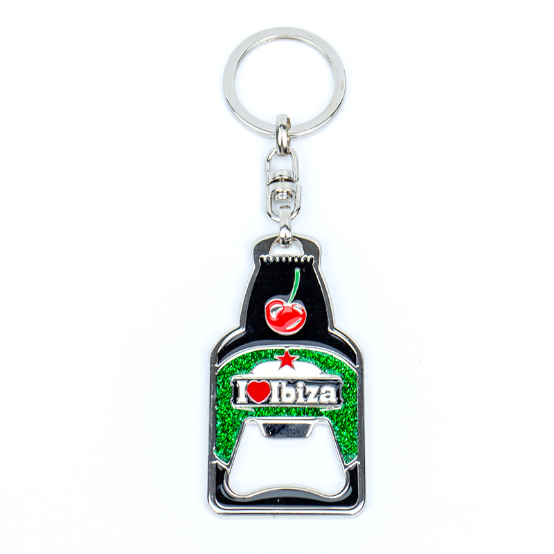 Custom 3D/2D Logo Zinc Alloy Bottle Opener Keychain with Enamel And Glitter Finish, Includes Lanyard And Paper Box Packaging. Ideal for Beer Accessories And Party Occasions