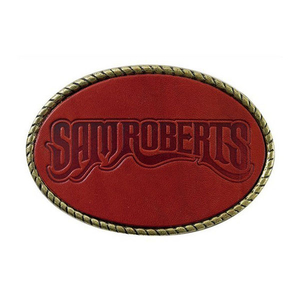 Leather Inlay Belt Buckle with 3D Rope Edge and Embossed Design for Equestrian Gear and Fashion Statement Accessory