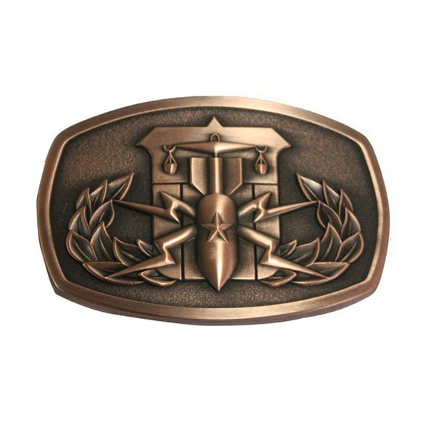 Solid Brass 3D Sculpted Belt Buckle with Antique Sandblasted Finish for Western Style Awards and Vintage Collection