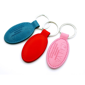 Bulk Order Split Leather Keyring with Custom Debossed Logo, Clean Oil Edge & Opp Bag Bulk Packaging