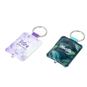 Eco-Friendly Recycled Leather Flashlight Keychain Double-stitched with Wax-sealed Edges Presented in A Paper Gift Box