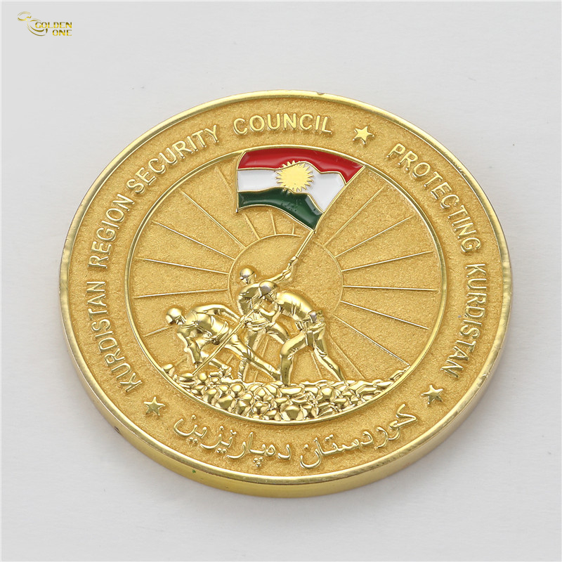 High-Quality Iron Commemorative Coins with Antique Gold and Spur Edge, Veteran Retirement Coins Presentation Set in Wooden Box