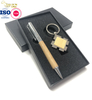 Hot Sale Product Metal Zinc Alloy Keychain Pen Business Wood Pen Wooden Keychains Laser Logo Corporate Amazon Mens Gift Sets