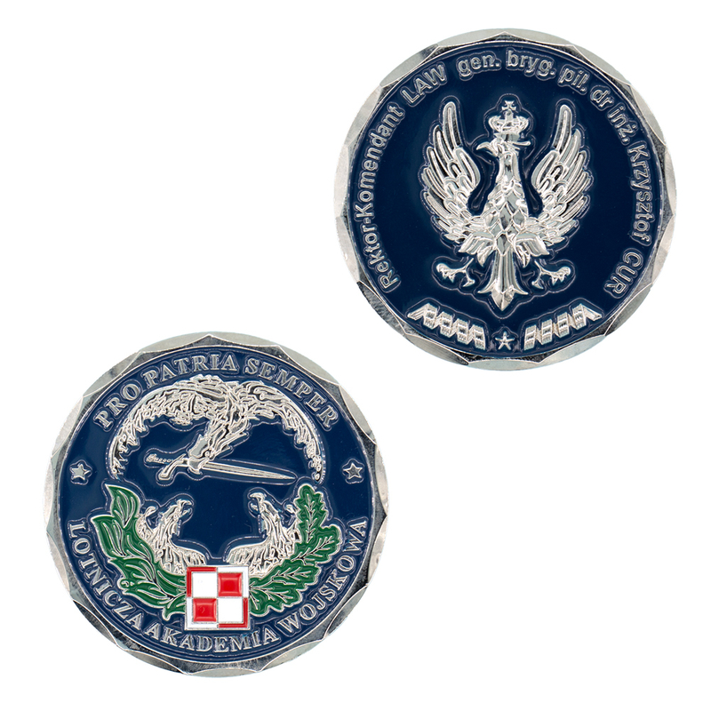 Polish Air Force General Officer Pilot Challenge Coin with Precision Micro-Engraved Stars and Rhodium-Plated Edge, High-Rank Aviation Commemorative for Officer Promotion and Military Diplomatic Giftin