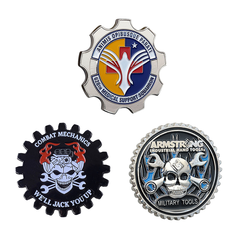 Heavy-Duty Military Mechanics & Industrial Tools Challenge Coin with Oxidized Iron Finish and Industrial Laser Engraving, Specialized Maintenance Commemorative for Mechanic Certification and Tool Main
