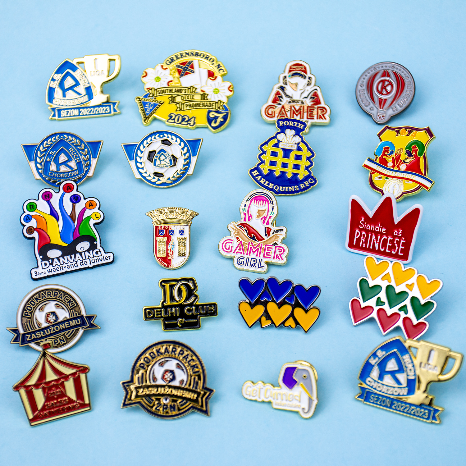 Professional Customised Zinc Alloy Badge All Metal Lapel Pins Brooches Silk Screen Printing Enamelling Custom Metal Maker