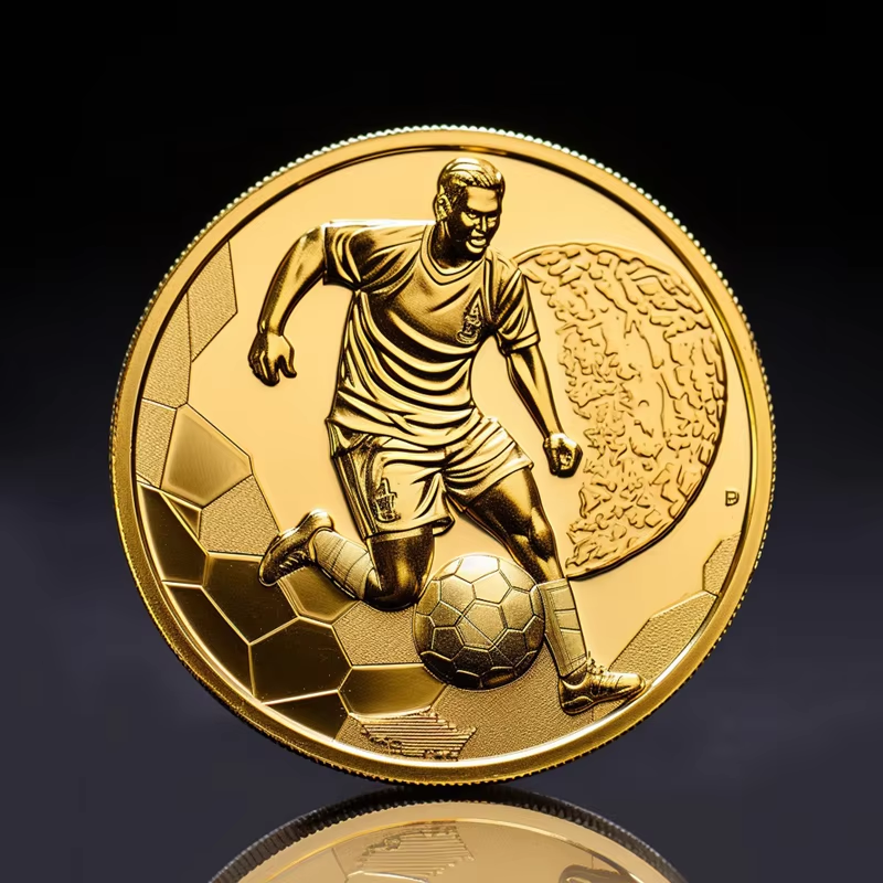 Personalised Zinc Alloy Brass Engraving Souvenir 2D Coin Custom Youth Clubs Football RefereeMetal Crafts Challenge Coins