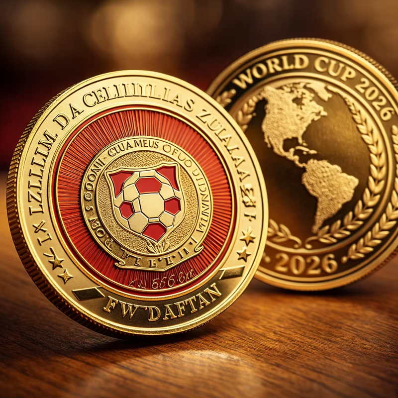 Exclusive Custom Gold Layered Soccer Themed Collectible Coin Copper Metal Commemorative Coins for American Sports Fans Display