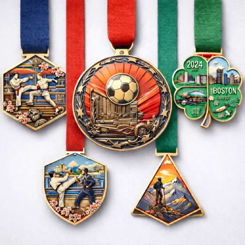 Custom Engraved Zinc Alloy Sports Medal Award for Team Achievement Recognition Cycling Soccer Karate Event Prize Keepsake Medal