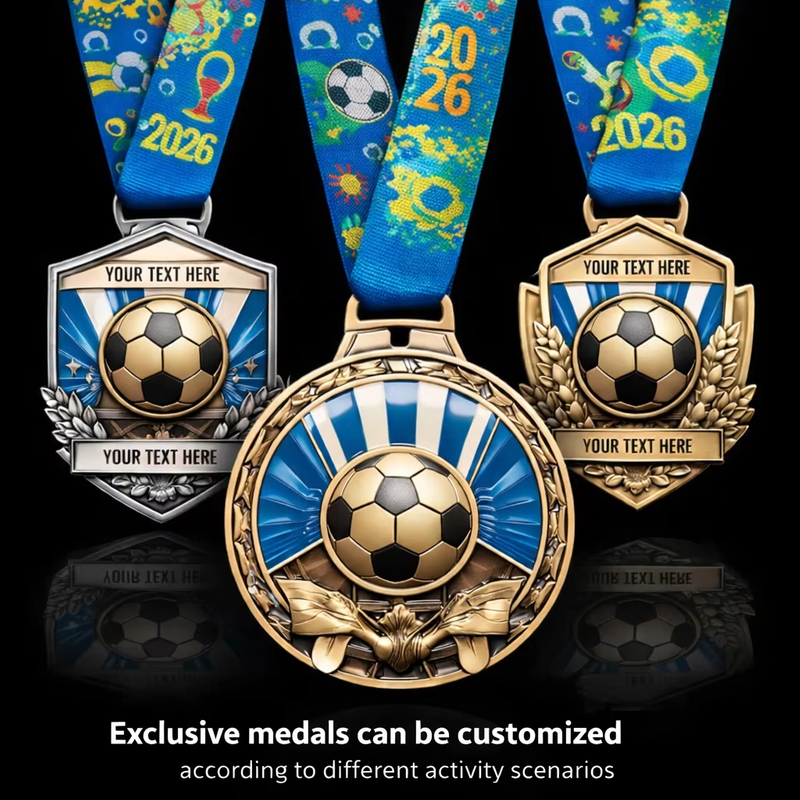 Bronze Plated Custom 3D Sticker Epoxy Award Medallion Gold Plated Football Sports Medals Engraved Brass Medal for Competition