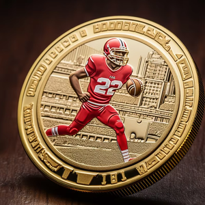 Premium Gold Plated Custom Collectible Coin Minted Stamping Commemorative Rugby Football Challenge Coins for Fans and Collector